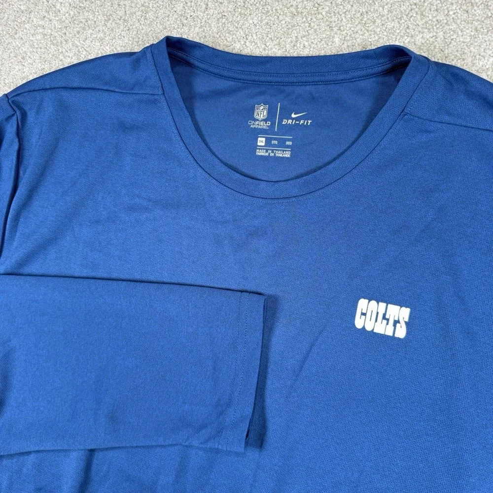 Nike Mens NFL Colts Player Issed‎ Team Long Sleeve Blue Shirt 3XL